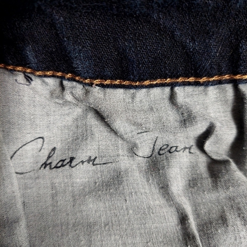 Platinum Charm Jeans Womens Size 0 Indigo Blue Bootcut Rhinestone Pocket Stretch - Picture 7 of 12